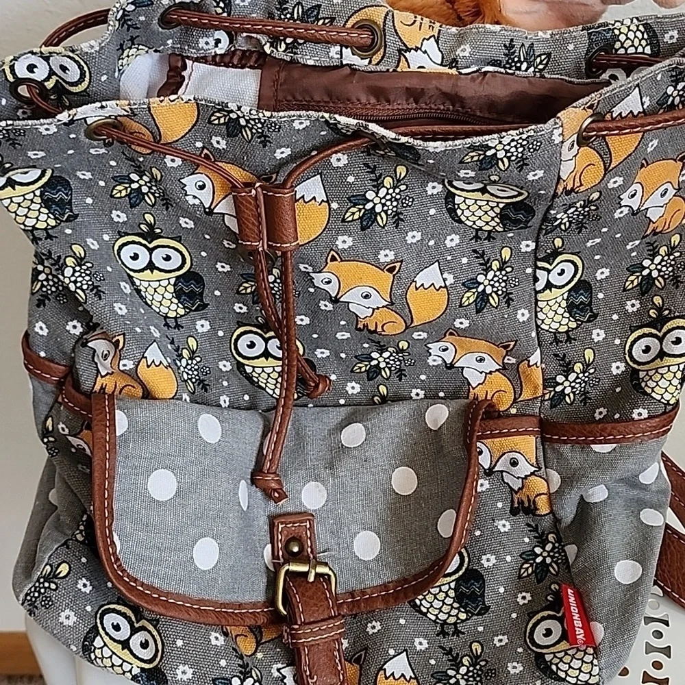 Union Bay Backpack Drawstring Closure Animal Print